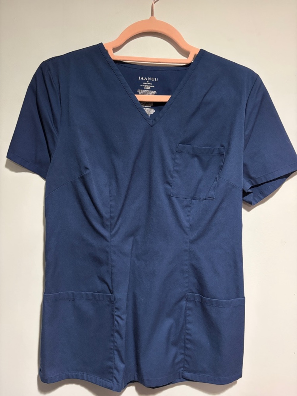 Jaanuu V-Neck Scrub Top in Navy Blue